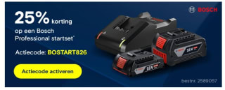 25% korting op Bosch GAL 18V-40 startset bij aankoop 18V-artikelen van Bosch