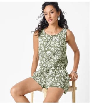 Mono de mujer de lino color verde/blanco por 13.99€