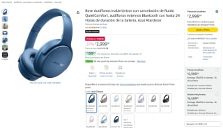 Audífonos Bose Inalámbricos con QuietComfort por $2,999 en Amazon