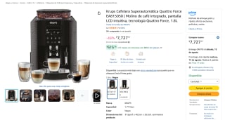 Krups Cafetera Superautomática Quattro Force EA815050 por $7,727 en Amazon