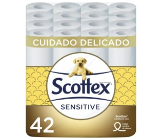 42 Rollos Scottex Papel Higiénico Sensitive por 14,39€