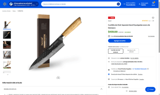 Cuchillo Chef Japonés Hecef 8" VG10 67 Capas Martillado por $439 | Walmart