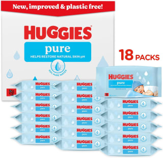 Huggies Pure Plastic-Free Baby Wipes 864 Pack – £8.55 S&S