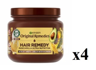 4 x Garnier Original Remedies Mascarilla Capilar Aguacate y Karité 340ml por 7.96€