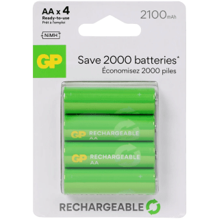 GP oplaadbare batterijen AA (4 × 2100 mAh) voor €3,98 bij Action