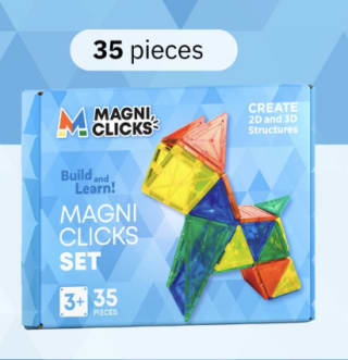 MagniClicks Magnetic Tiles 35 stuks voor €9,95 bij Bol