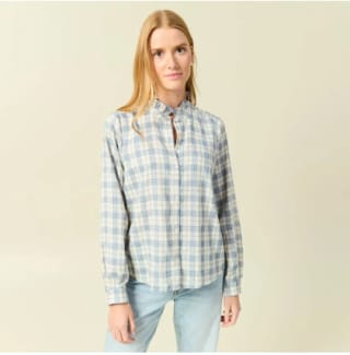 Chemise manches longues fluide bleu clair femme à 23,99€