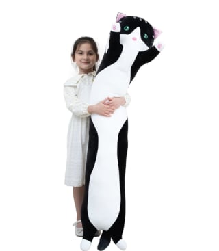 Almohada Gigante de Gato de Peluche Kekeso (Negro, 50cm) por 10,70€