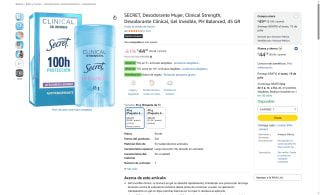 Desodorante Secret Gel Invisible por $44 | Oferta Amazon