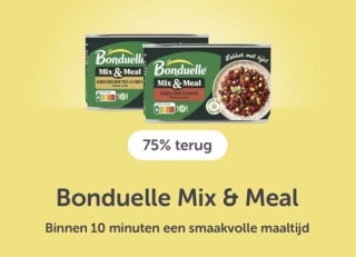 75% cashback op Bonduelle Mix & Meal bij Tikkie