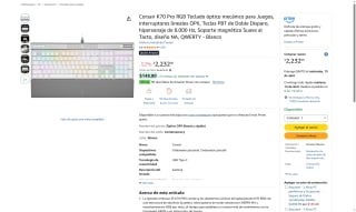 Teclado Corsair K70 Pro RGB por $2,232 | Oferta Amazon