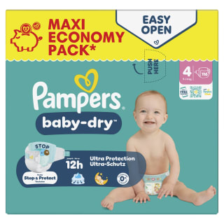 Couches Bébé 9-14kg Taille 4 Baby Dry PAMPERS pour 35,90€