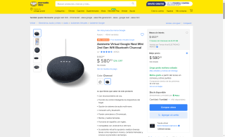 Asistente Virtual Google Nest Mini 2da Gen por $581 | Mercado Libre