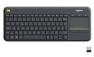 Clavier TV Sans fil Logitech K400 Plus AZERTY - Pavé tactile - Noir à 19,99€