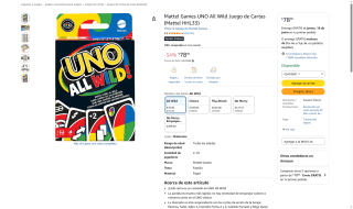 Juego UNO All Wild por $79 | Oferta Amazon