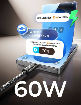 LISEN Cable USB C 60W (2m, 2 unidades) por $89 en Amazon