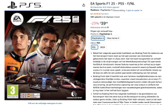 EA Sports F1 25 - PS5 voor €39,99 bij Amazon