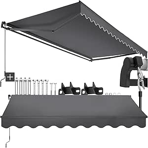 tectake toldo retractil Brazos articulados con manivela 300x250 cm por 133.78€