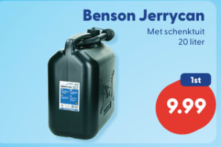 Benson jerrycan 20 liter voor €9,99 bij Die Grenze