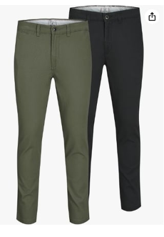Lot de 2 Pantalons Chino Jack & Jones Slim Fit à 39,99€