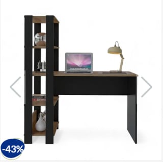 Escritorio Baum Match 120x134.5 Cm Café Pino/Negro Rebaja $79.990 solo en Dimarsa, cl