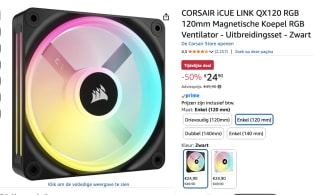 Corsair CO-9051005-WW koelsysteem voor computerbehuizing, voor €24,90 bij Amazon