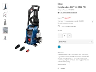 Hidrolavadora GHP 180 de Bosch por $2,699 | Liverpool