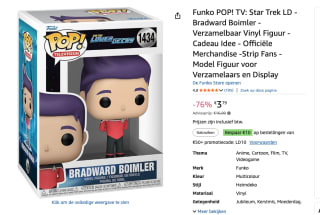 Star Trek: Lower Decks - Bradward Funko Pop Figuur voor €3,79 bij Amazon