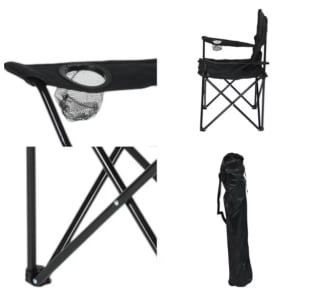 Silla Plegable Camping Villarrica Negro Marca Rutta Rebaja $9.990 MundoLider, Chile