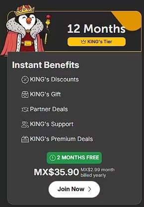 KING's Pass por $38 en Kinguin