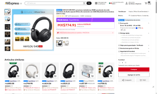 Audífonos Haylou S40 ANC por $421 | AliExpress