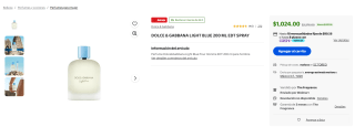 Perfume D&G Light Blue 200ml por $1,024 | Oferta Walmart