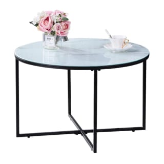 Mesa de Centro de Vidrio Redonda Moderna por 29.99€