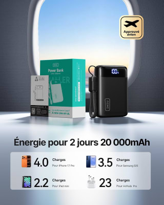 INIU 20.000 mAh powerbank (22,5 W) voor €25,54 bij Amazon