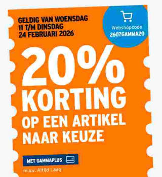 20% korting op een item naar keuze bij Gamma