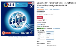 Calgon 3 In 1 Powerball Tabs - 75 stuks voor €12,19 bij Amazon