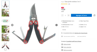 Tijera Jardin Multiuso 5 en 1 Ergo por $129 | Oferta Sodimac