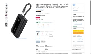 Power Bank Anker Zolo 10000mAh por $349 | Oferta Amazon