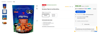 Boneless Pilgrim's buffalo 600g por $165 en Walmart