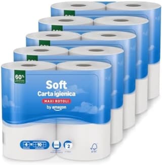By Amazon Papel Higiénico (20 rollos, 500 hojas por rollo) por 7,58€