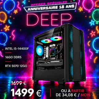 PC Gamer DEEP RTX 5070 12GO I5-14400F 16GO DDR5 pour 1.499€ chez Déclic Info