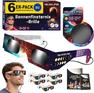 6-Pack Helioclipse brillen voor €9,95 bij Amazon