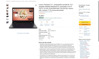 Laptop Lenovo ThinkPad L13 8GB 256GB por $6,306 | Oferta Amazon