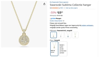 Swarovski De Sublima Galaxy-ketting voor €69,30 bij Amazon