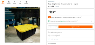Caja de Plástico de Uso Rudo 42L por $225 | Home Depot