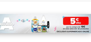 -5€ de Descuento directo por compra de 18€ en Carrefour.