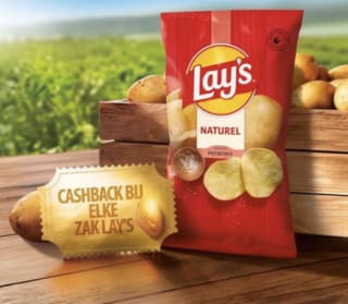 Minimaal €1 cashback op Lays chips zakken