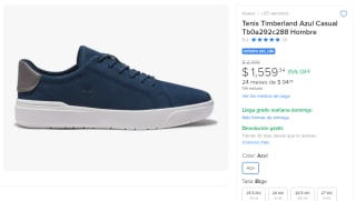 Tenis Timberland Azul por $1,559 | Oferta Mercado Libre