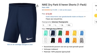 Nike Dri-FIT Park III Short voor €10,99 bij Amazon