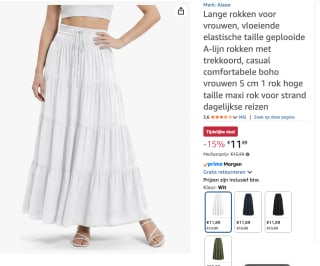 Maxi rok/jurk voor €11,89 bij Amazon
